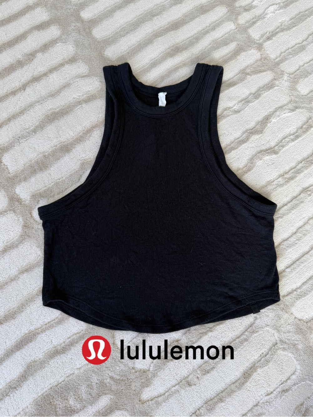 lululemon athletica Black Cropped Muscle Tank 6